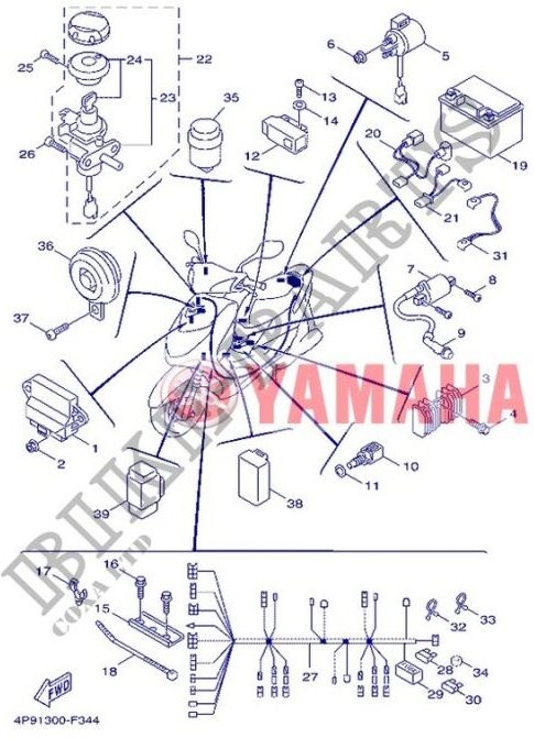 4P9-H2501-02 Kit Serrure Neiman Cygnus 125 XC125 2009 - Yamaha
