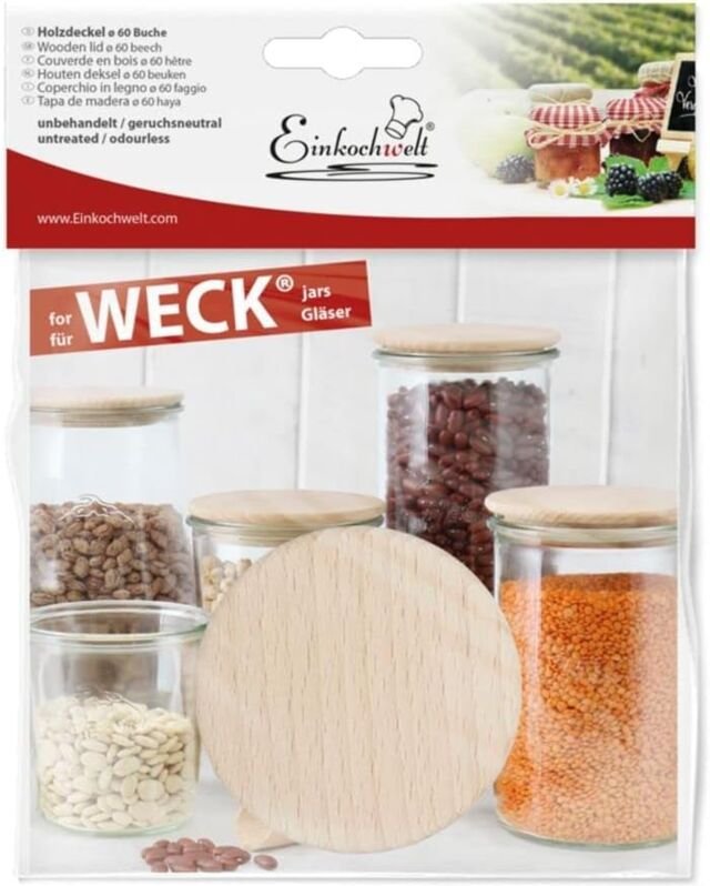 Holzdeckel 60mm Buche - Weck