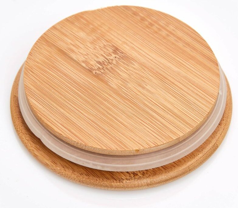 Zeller - Keramikbehälter mit Bambusdeckel stripes, 580 ml