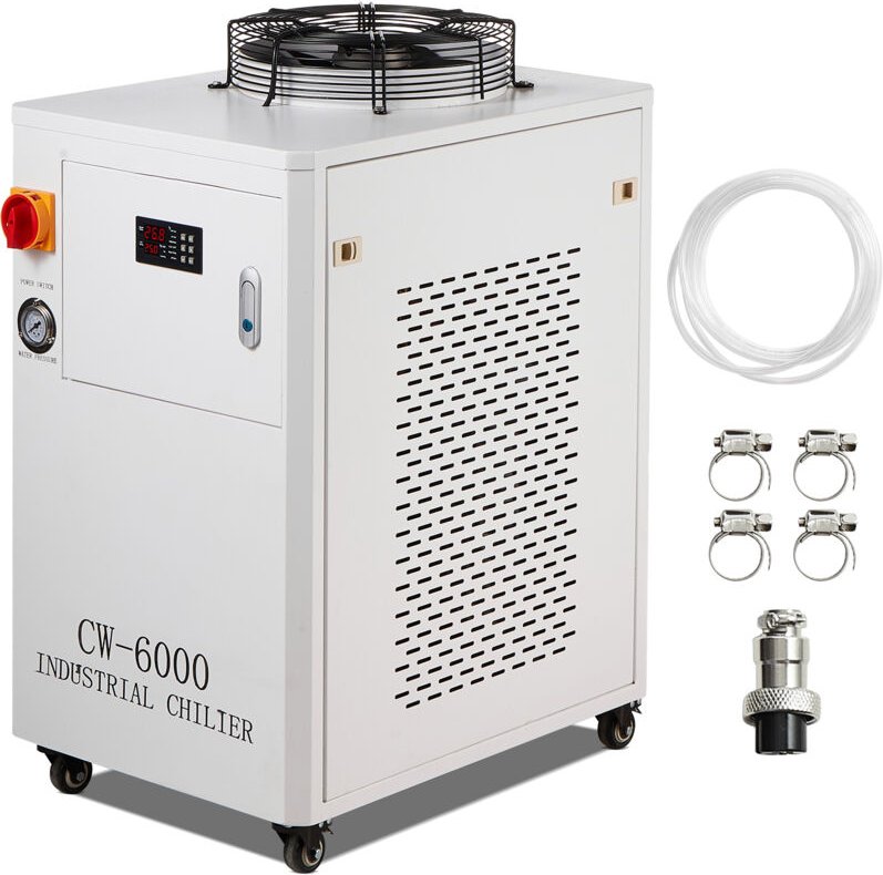 Mophorn CW6000 Industrieller Wasserkühler, 1500 W Kompressorkühlsystem, 15 l Tank, 65 l/min Durchflussrate, CO2-Lasergra...