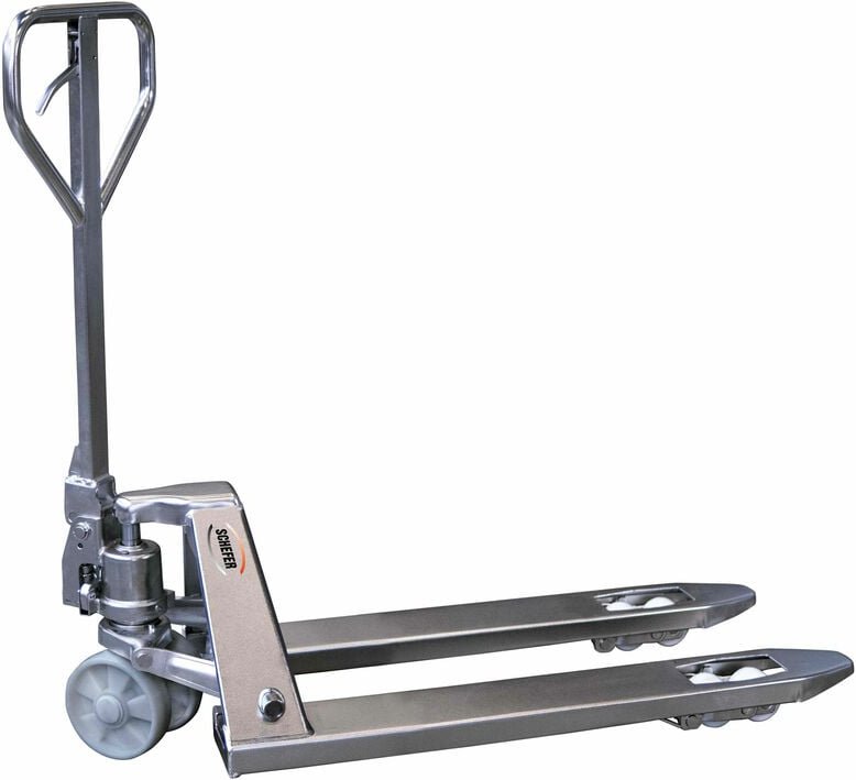 Schefer Gabelhubwagen ECO Professional Edelstahl Tragkraft 2500kg Gabellänge 800mm