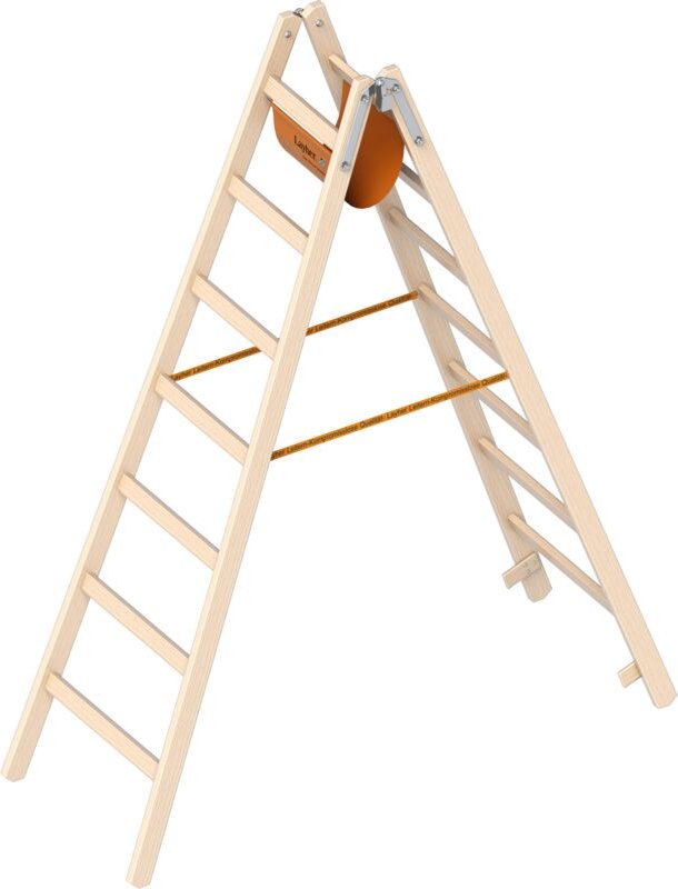 Layher 1038 Holzstehleiter 2x7 Sprossen