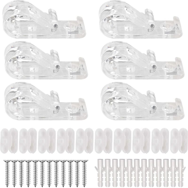 6 Sécurité des enfants crochet à clips en p transparent avec 10 Connecteur de chaîne de stores en plastique 12 Vis+12 Pi...
