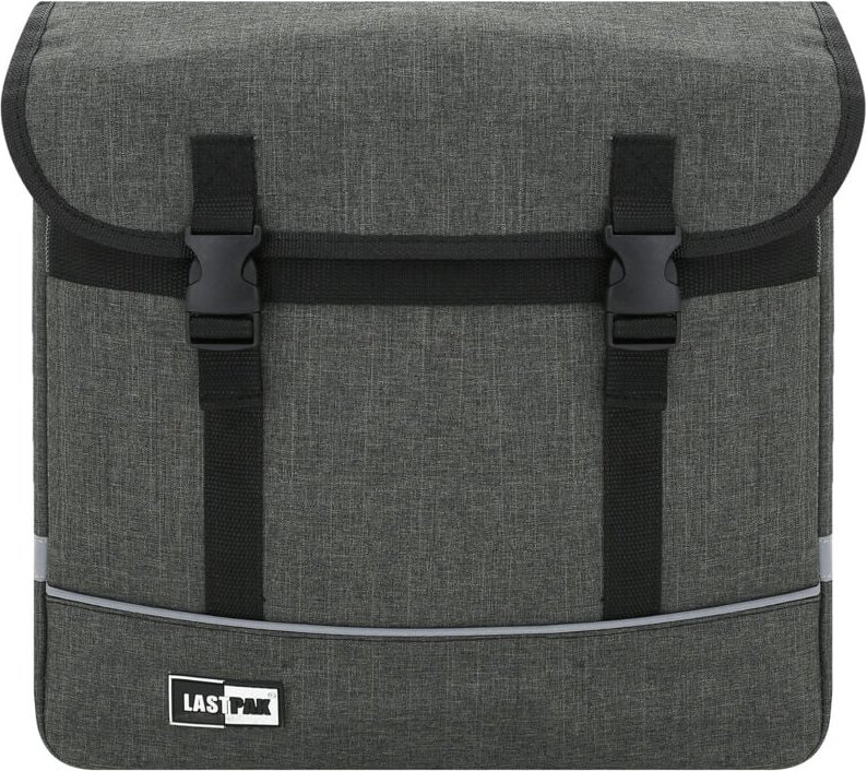 Bricoline - Lastpak Pannier Fahrradtasche Doppelpacktasche 35 Liter aus Canvas-Grau mit Klickverschluss, wasserabweisend...