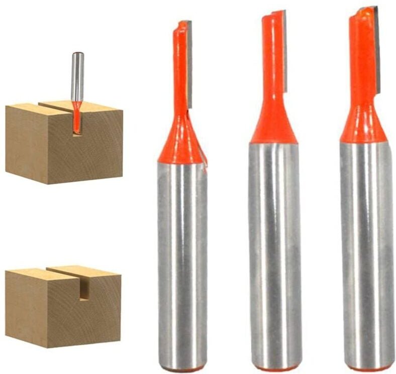 Thumbnail - 8 mm gerader Fräser, 3 Stück Wolframkarbid-Fräser, einschneidig, gerader Fräser, Holzfräser, 3 mm/4 mm/5 mm, aafgvc