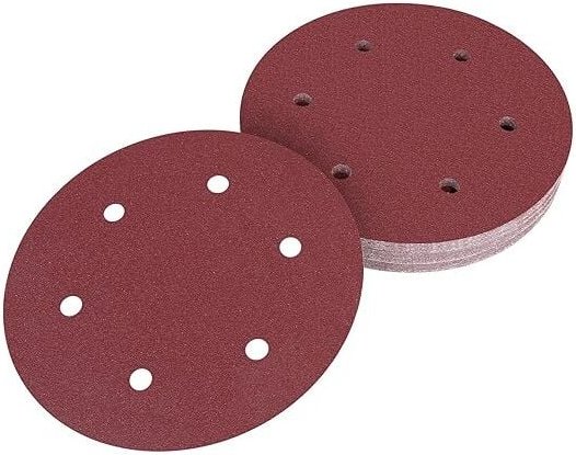 30 Stück Schleifpapier 225mm Klett Schleifscheiben 225mm Körnung 120er 6 Loch in Rot für Trockenbauschleifer Exzentersch...