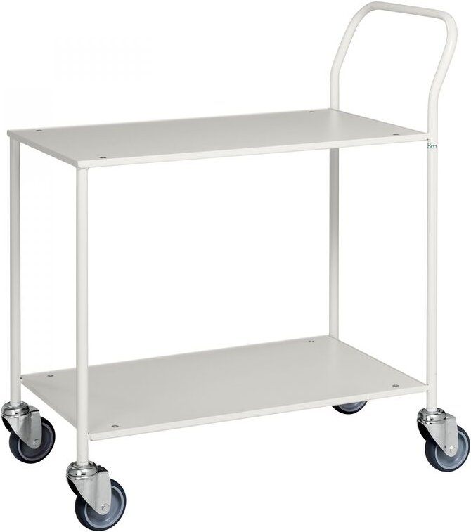 Kongamek Tischwagen voll verschweisst, weiss mit pulverbeschichtetem Rahmen 755x430mm Ladefläche ohne Bremse