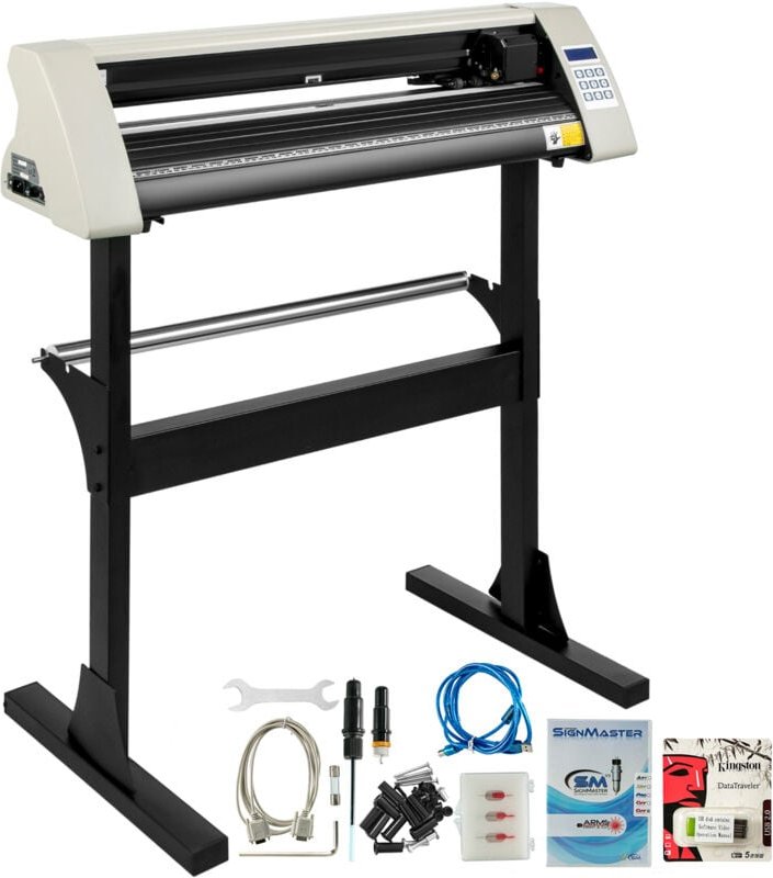 Vinyl Cutter, 28 Zoll Vinyl Plotter, 720mm Papiervorschub, stabiler Bodenständer, Präzisionsschneidemaschine für Papier,...