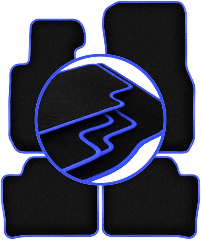 CARLUX-BLUE Autofußmatten für: BMW 3 F30 Limousine xDrive (2012-2019)