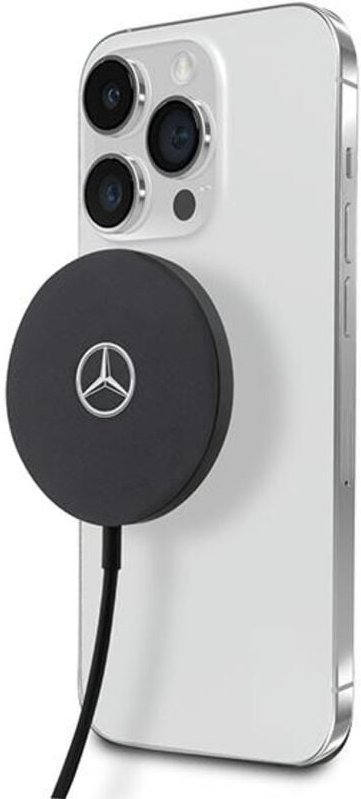 Thumbnail - Mercedes Big Silver Logo - MagSafe 15W induktives Ladegerät (schwarz)