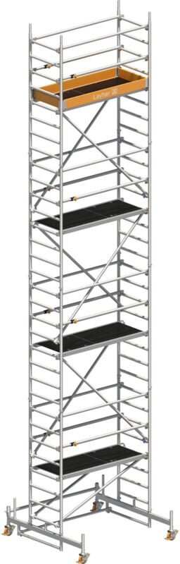 Layher Rollgerüst Uni Leicht mit Sicherheitsaufbau P2 und Uni Telegeländer 9,26m AH