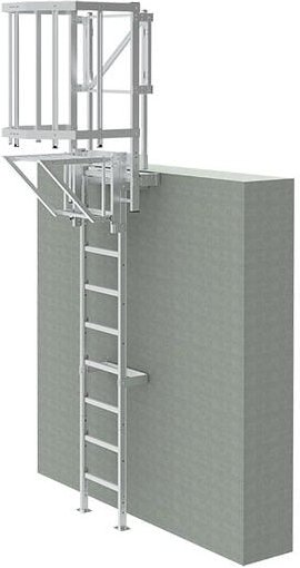 Ortsfeste Steigleitern mit Sperrklappe - Steighöhe 4.70m bis 5.00m - CS50-CVAP