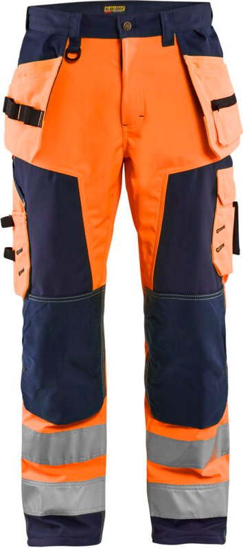Arbeitssoftshellhose Hochsichtbarkeit 1567 - Neonorange/Navy M - FR(44) - SE(C50) - Kurz