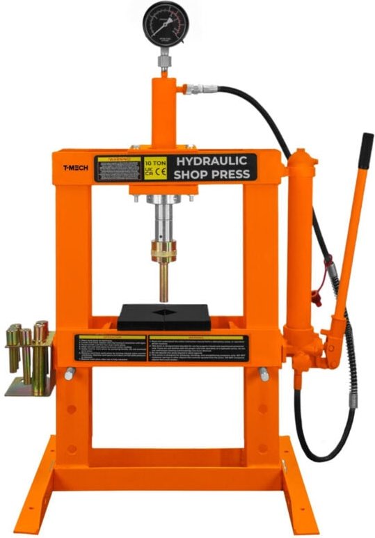 Hydraulische Werkstattpresse 10 Tonne Tisch- Bodenaufstellung Pulverbeschichteter Stahl Abnehmbares Manometer Handpumpe ...