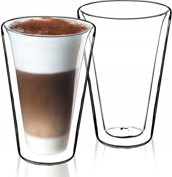 Doppelwandige Gläser, Set, 380ml, Thermogläser aus Borosilikatglas - Kadax