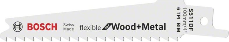 Accessories 2608657722 Säbelsägeblatt s 511 df, Flexible for Wood and Metal, 2er-Pack Sägeblat - Bosch