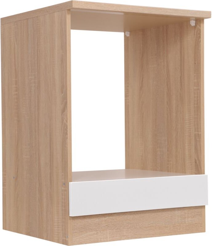 Thumbnail - Herdumbauschrank Küchenschrank 60 cm Eiche Sägerau Weiß Merle Respekta