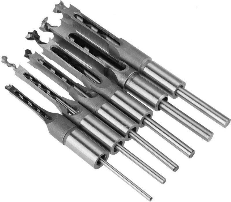 6-teiliges Holzbohrer-Set mit quadratischen Löchern, 1/4 Zoll, 5/16 Zoll, 3/8 Zoll, 1/2 Zoll, 9/16 Zoll, 5/8 Zoll, Holzb...