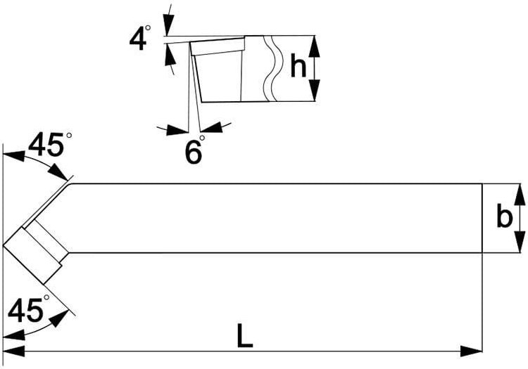Iso 2 Aussendrehmeissel links 20x20 mm fur Drehmaschine Fervi bras410320lp