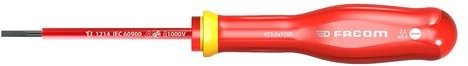 Facom - Isolierter Protwist-Schraubendreher 10000 Volt für 3,5x75-Schlitzschrauben – 5,5-mm-Senkkopfklinge – – AT3,5x75V...