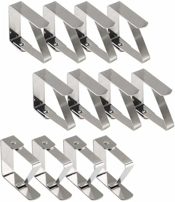 Tischdeckenklammer für den Außenbereich, Tischdeckenklammer, 12 Tischdeckenklammern aus Edelstahl, rutschfeste Tischdeck...