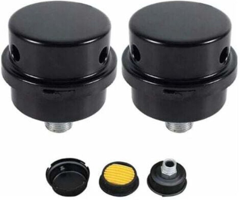 2 Stück Luftkompressor-Schalldämpferfilter, 3/8 Zoll Außengewinde, Metallgehäuse, 16 mm, Luftkompressor-Schalldämpferfil...
