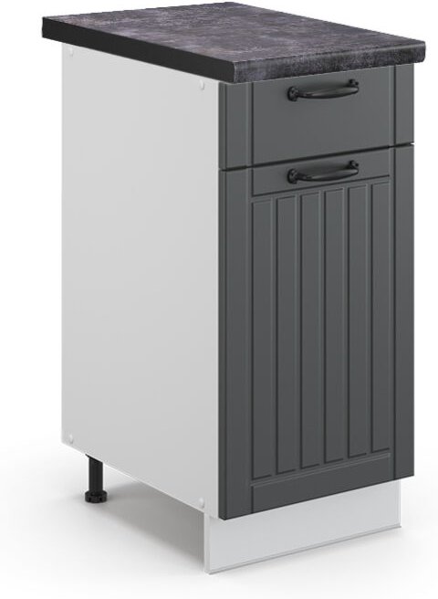 Vicco - Küchenunterschrank Fame-Line, Anthrazit Landhaus, 40 cm , ap Anthrazit