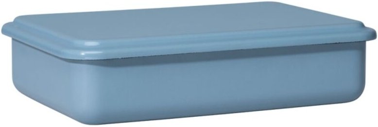 Riess-kelomat - Riess Vorratsbehälter mit Deckel medium niedrig 23x15x5cm Heidelbeerblau Emaille