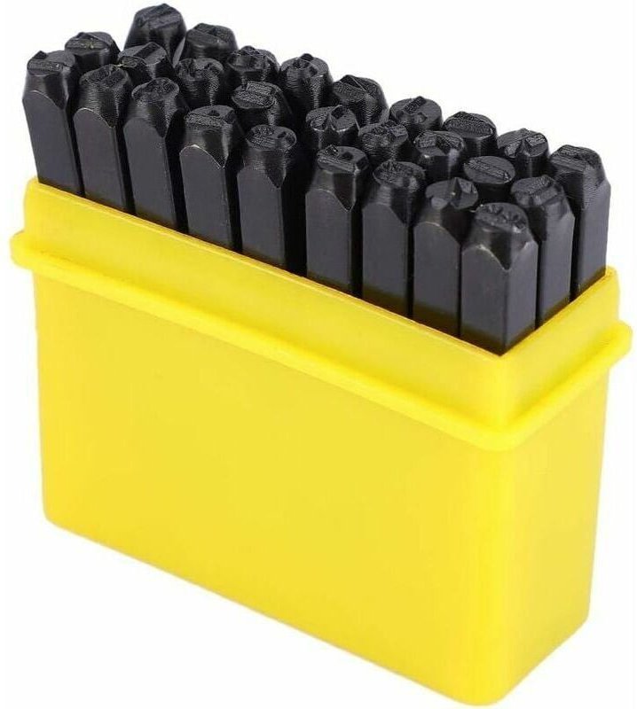 Tigrezy Karbonstahl-Alphabet-Buchstaben- und Zahlen-Stanzset für Metallprägearbeiten Mumu