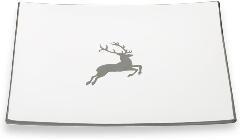 Gmundner Keramik - Grauer Hirsch, Speiseteller Trend (26x26cm)
