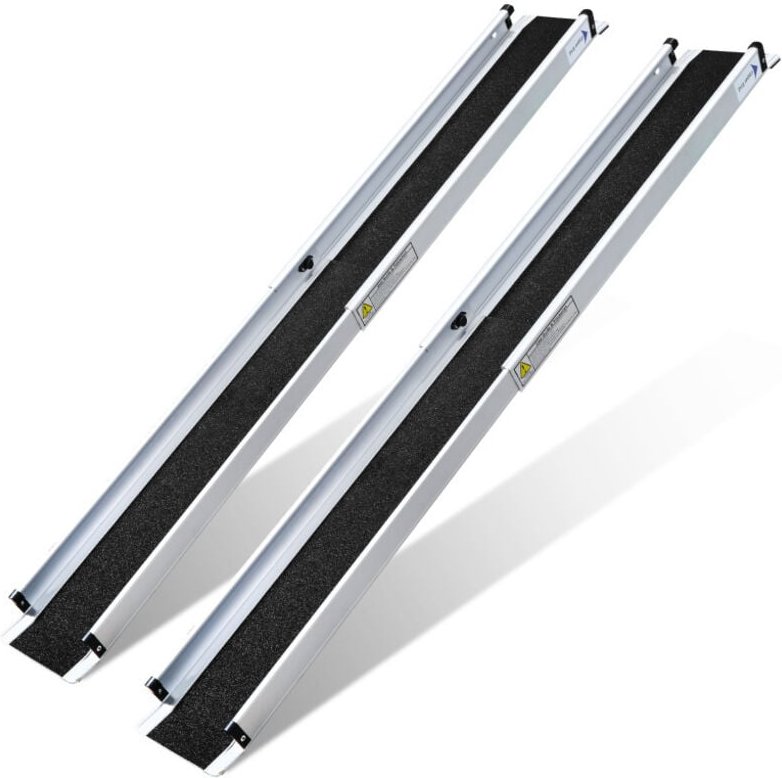 Rollstuhlrampe aus Aluminium mobil Rampe Rollstuhl klappbar Auffahrrampe bis 272 kg Anti-Rutsch für Zuhause, Treppen, Sc...