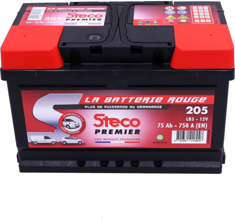 Batterie 12V 75Ah 750A 278x175x175 mm steco premier stecopower - 205