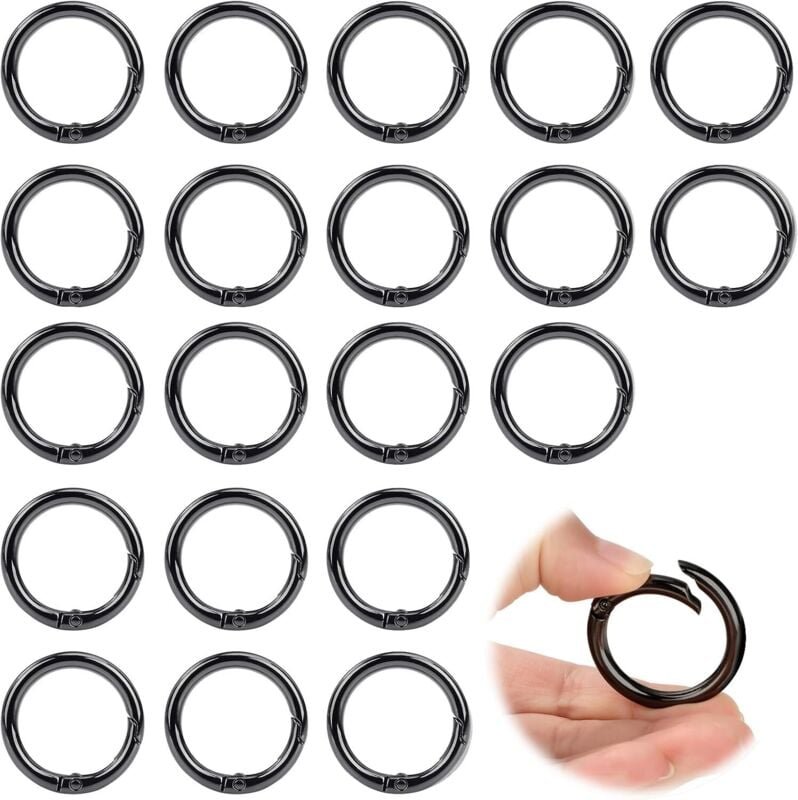 Thumbnail - Runder Federkarabiner, 32 mm, Schnappfederring, Schnalle, Zinklegierung, Schlüsselanhängerhaken, Clips für Handtaschen, ...