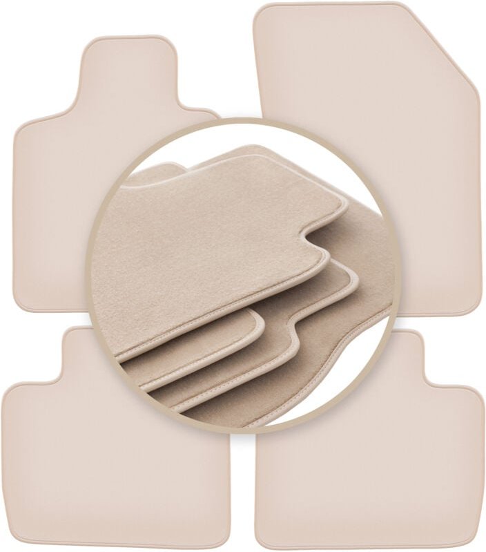 Beige PREMIUM-Matten für: Peugeot 508 II Limousine, Kombi, Liftback 2018-