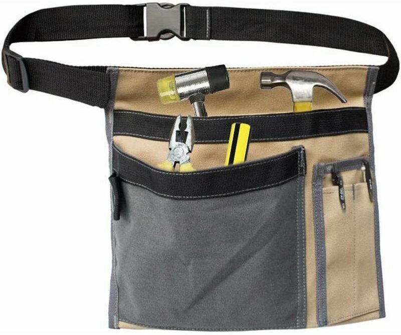 Thumbnail - Werkzeug-Gürteltasche, multifunktionale 340 ml Canvas-Schürze mit verstellbarem Gürtelclip für Werkstatt-Aufbewahrung/Sc...