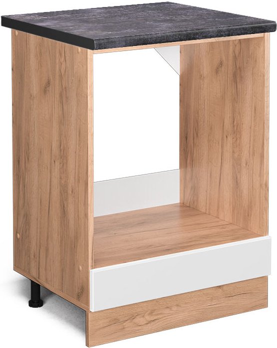 Vicco - Herdumbauschrank R-Line, Weiß Hochglanz, 60 cm , ap Anthrazit