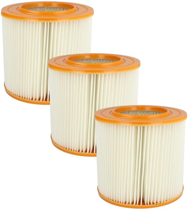 3x Faltenfilter Ersatz für Allaway 10819, 10813 für Staubsauger - Filter, Patronenfilter, Polyester, orange weiß - Vhbw