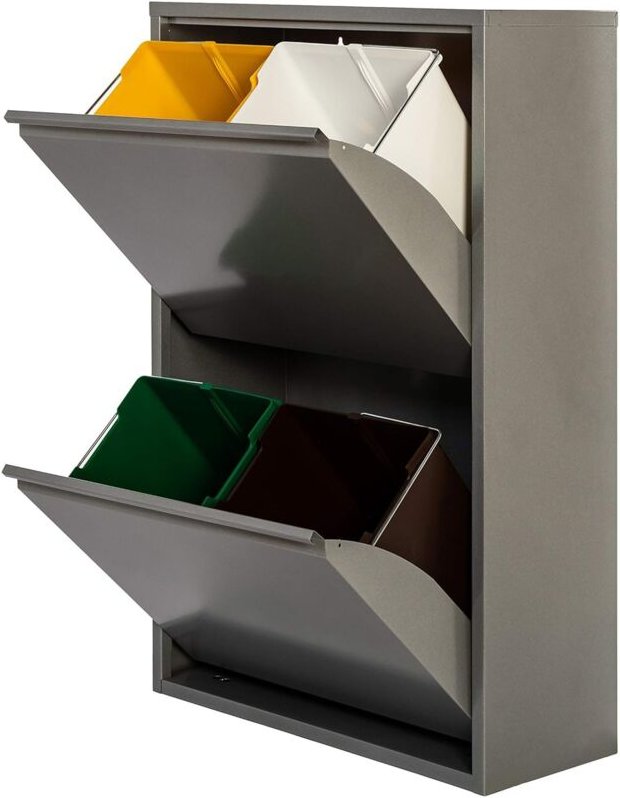 Metall-Recycling-Schrank 4 Schubladen grau