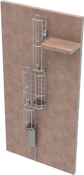 Thumbnail - Matisère - Ortsfeste Steigleitern mit Tür - Steighöhe von 10,74 bis 11,58m - CRINO-SL/105-7872