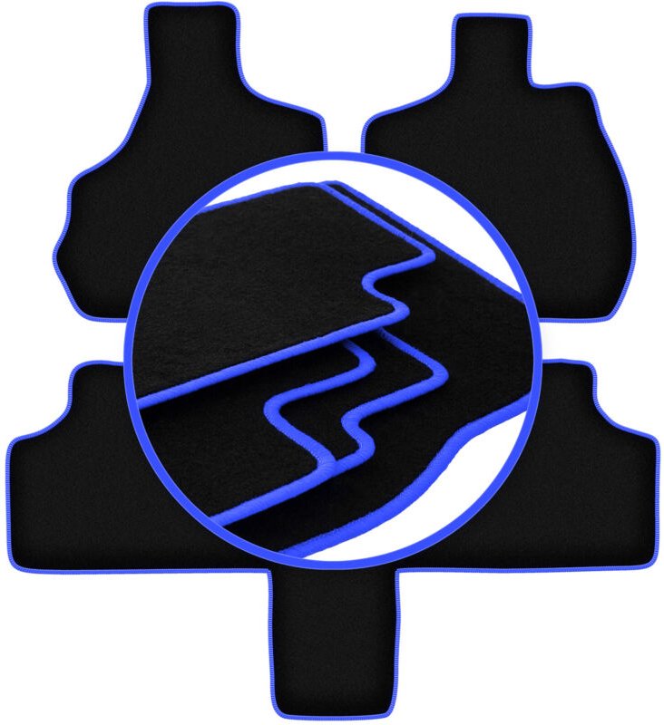 CARLUX-BLUE Autofußmatten für: Chrysler Grand Voyager III 7-Sitzer (2000-2008)