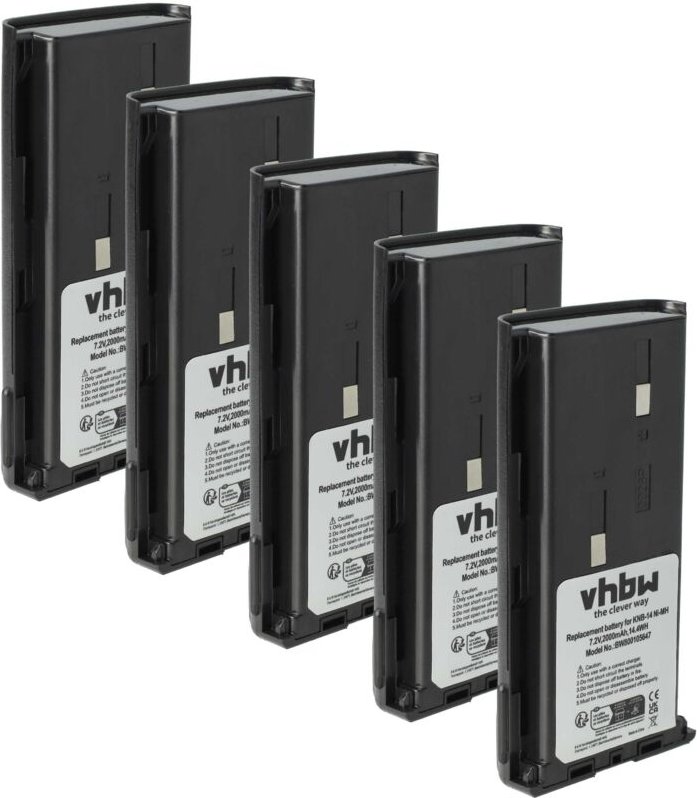 vhbw 5x Akku kompatibel mit Kenwood TK-3102, TK-370, TK-360G, TK-360, TK-3107, TK-3107 M6, TK-370G Funkgerät, Walkie Tal...
