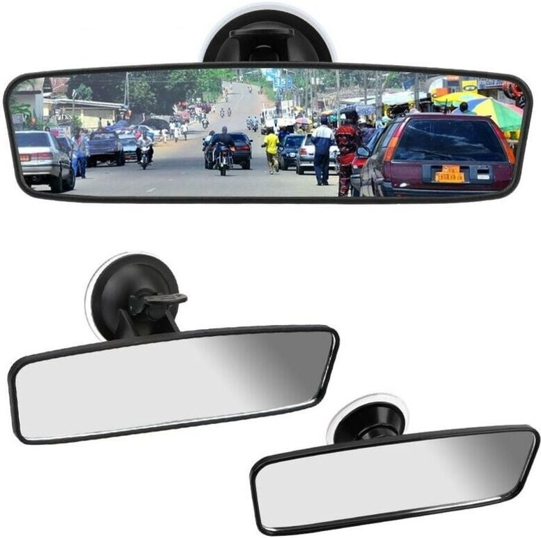 Gabrielle 2PC Universal-Rückspiegel für den Innenbereich, 360° drehbar, Weitwinkel-Rückspiegel, Saugnapf, verstellbar, f...
