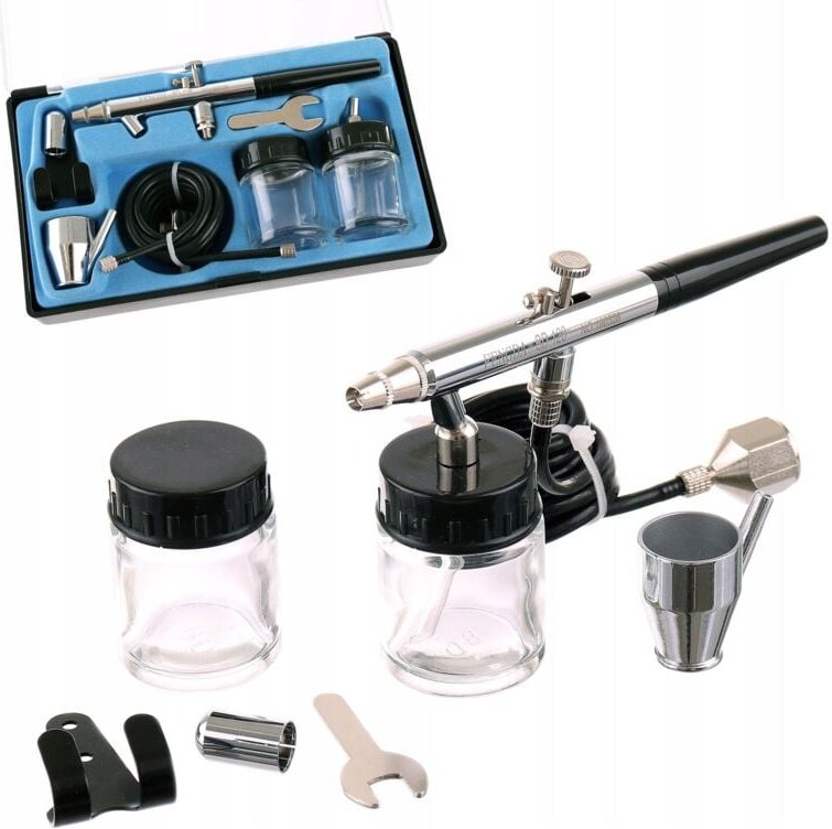 FENGDA BD-128 Modellier-Airbrush, 0,8-mm-Düse, 3 Tanks