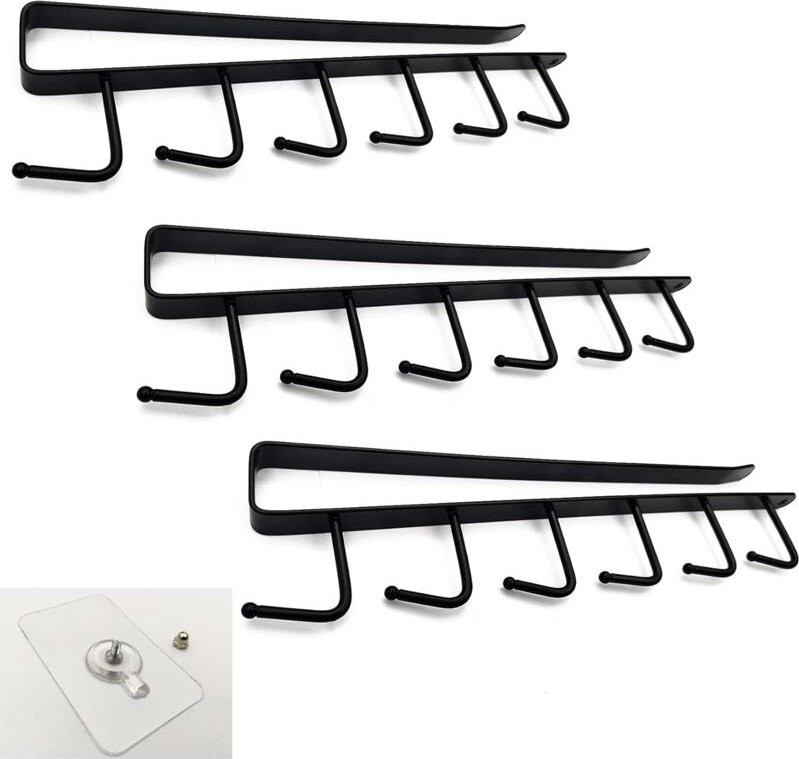3er-Set Schrankeinsatzhalter, Aufbewahrungshaken für Tassen, Weingläser, Küchenaufhänger, Aufbewahrungs-Organizer, Trock...