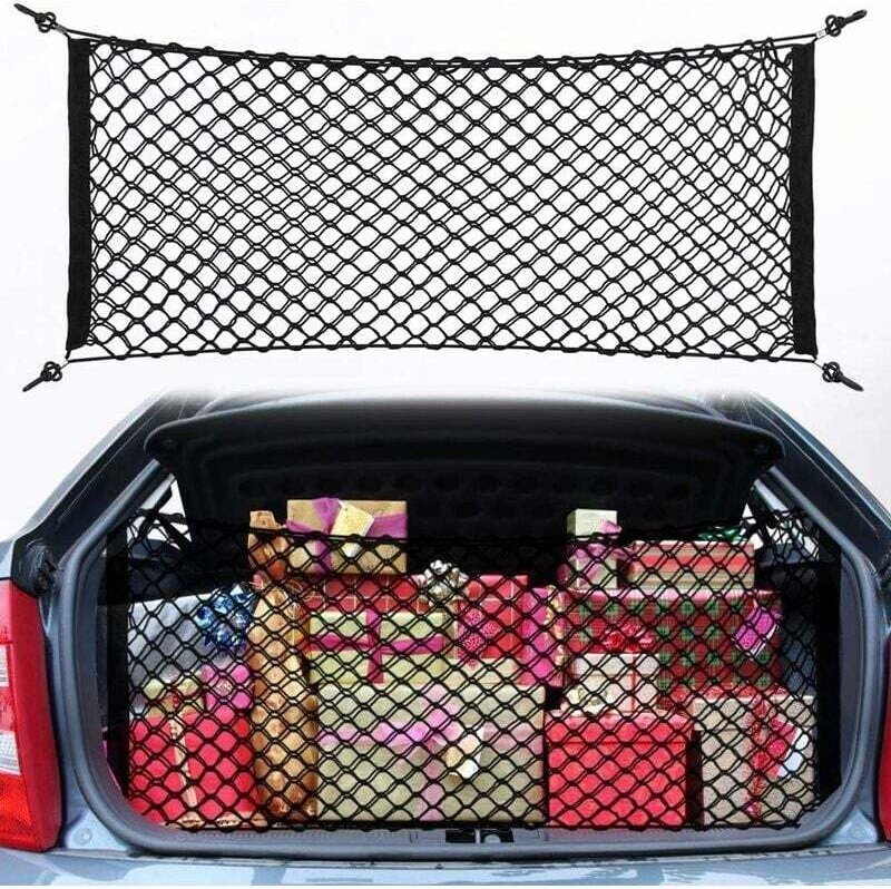 Thumbnail - Ulisem - 90 x 40 cm elastisches Nylon-Universal-Gepäcknetz fürs Auto, festes Gepäcknetz, Aufbewahrungsnetz für den Koffe...