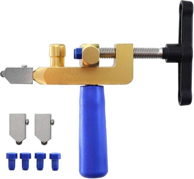 KZQ - Professioneller 2-in-1-Fliesenschneider, manuell, multifunktional, tragbar, Keramik- und Glasfliesenschneider, Zub...