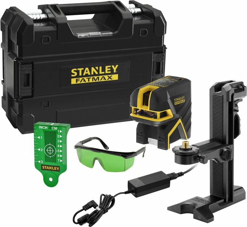 Stanley - Punktlaser mit Zubehör, grün, Reichweite 50 m, integrierter Akku, Ladegerät FMHT77597-1