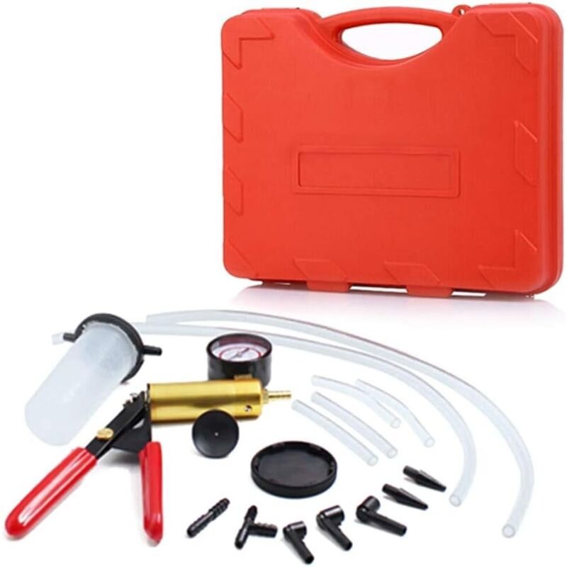 Manuelle Vakuumpumpe, Bremsentlüfter, Hand-Vakuumpumpentester mit Adaptern, Bremsflüssigkeits-Entlüftungswerkzeug für di...