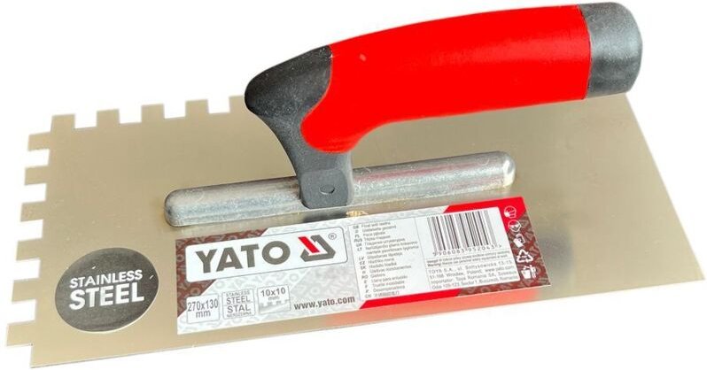 Yato - Edelstahl-Gipskelle 275x130 mm, Zahnung 6x6 mm YT-5202