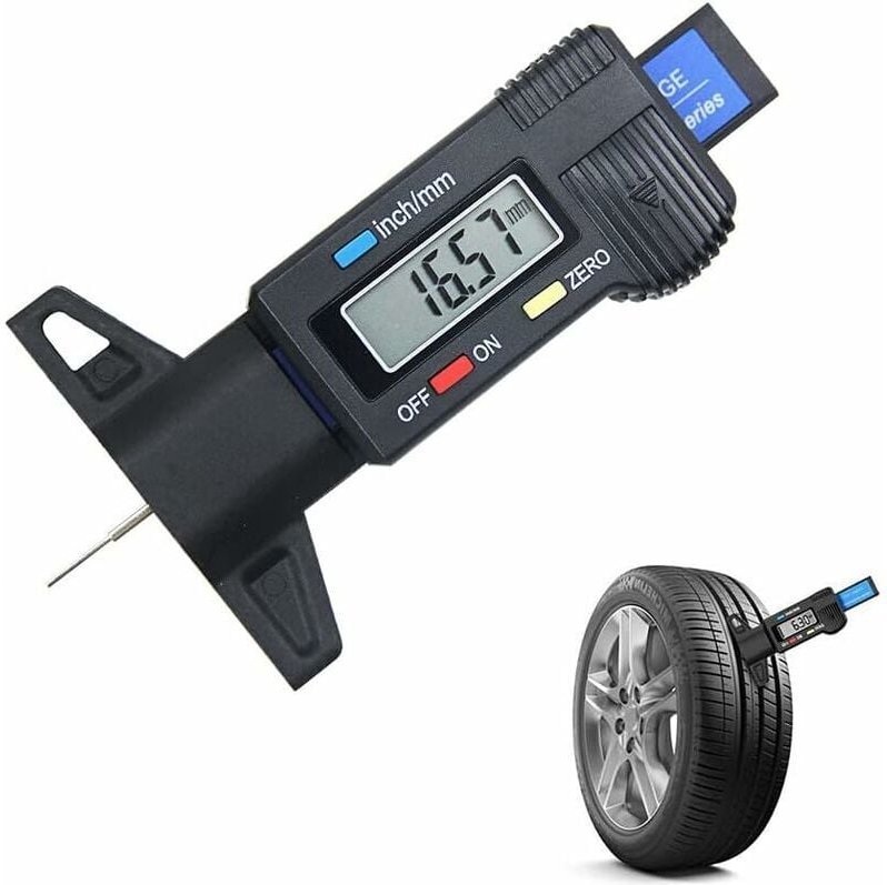 Thumbnail - Linghhang - Reifentiefenmesser (Schwarz), Digitaler Profiltiefenmesser, Profilmesser mit LCD-Display, 0-25 mm